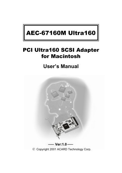 Acard aec67162m pci ultra160 scsi controller for mac